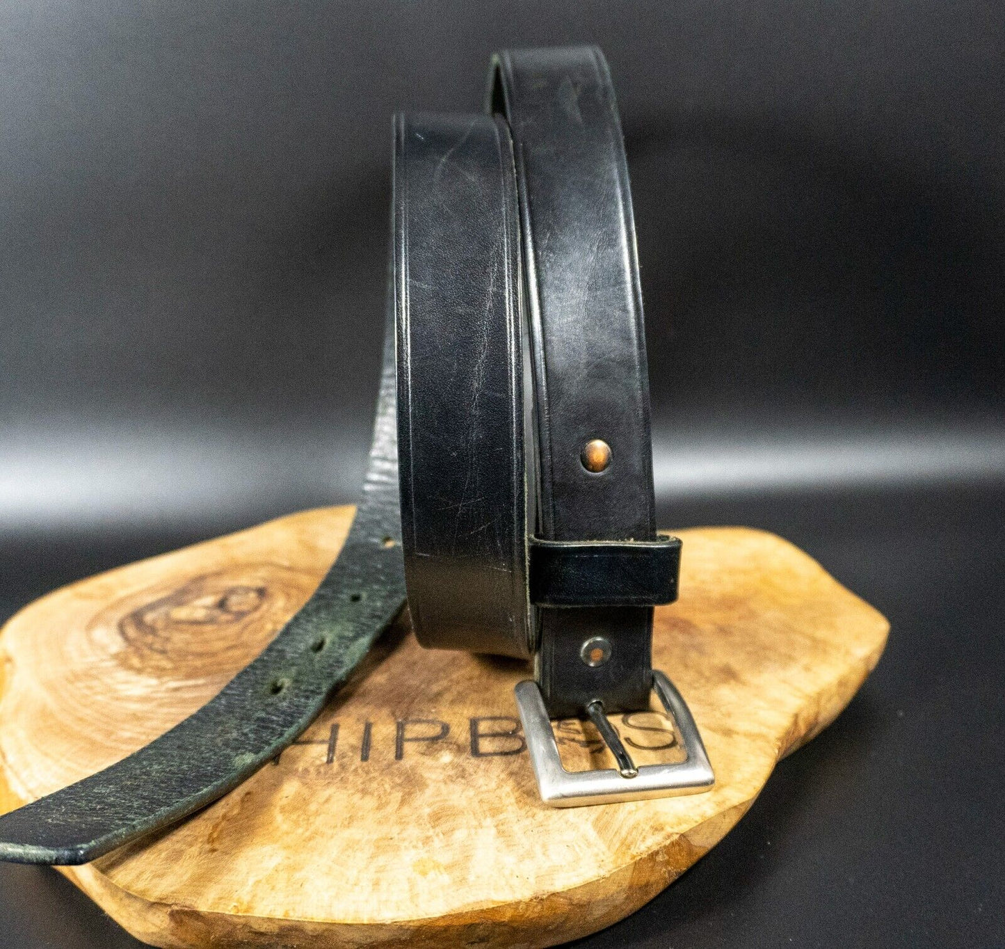 Vintage Mens Belt Handmade Vintage Leather Jeans Belt Black Size 36