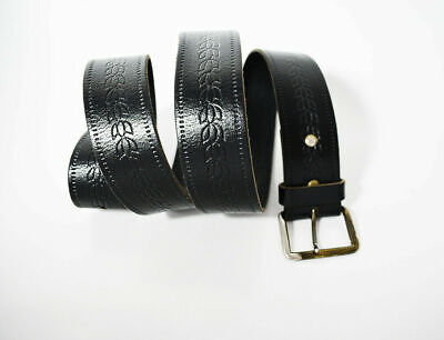 Mens Leather Belt Black Size 34