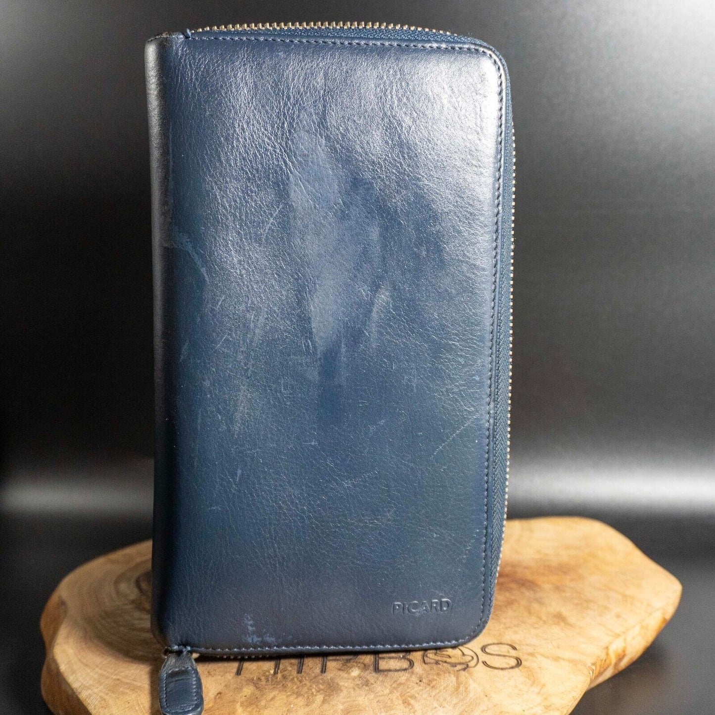 Picard World Traveller Travel Wallet Large Leather Clutch Travel Wallet Blue