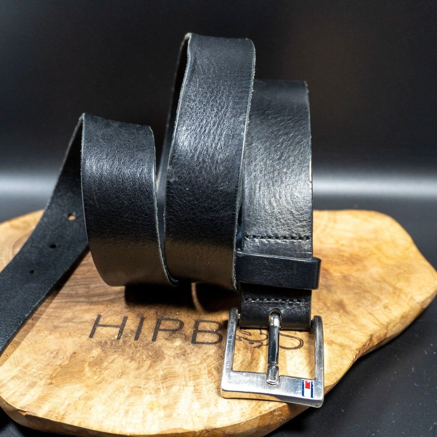 Tommy Hilfiger Mens Belt Vintage Mens Leather Jeans Belt Black Size 38