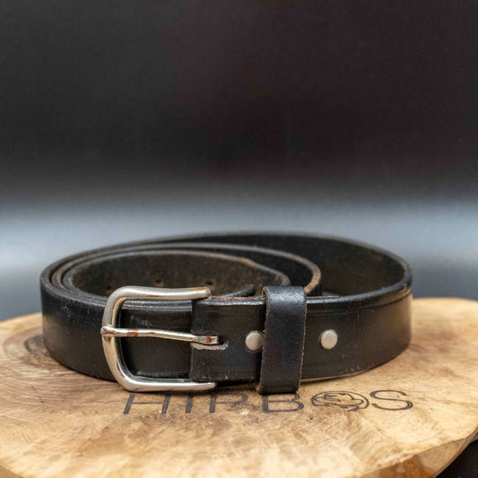 Vintage Mens Belt Handmade Leather Jeans Belt Black Size 36