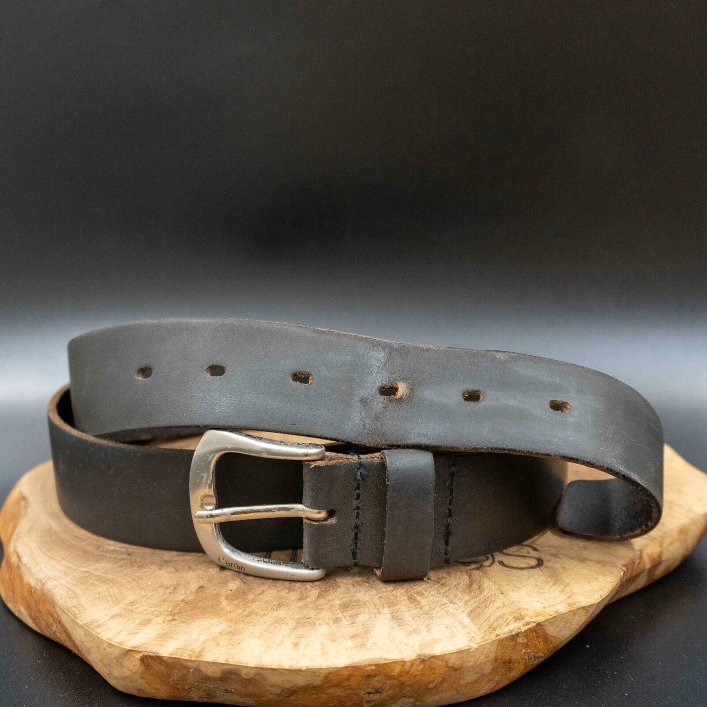 Pierre Cardin Mens Belt Vintage Leather Jeans Belt Black Size 36