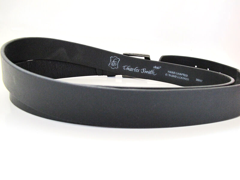 Charles Smith Mens Belt Vintage Leather Jeans Belt Black Size 54