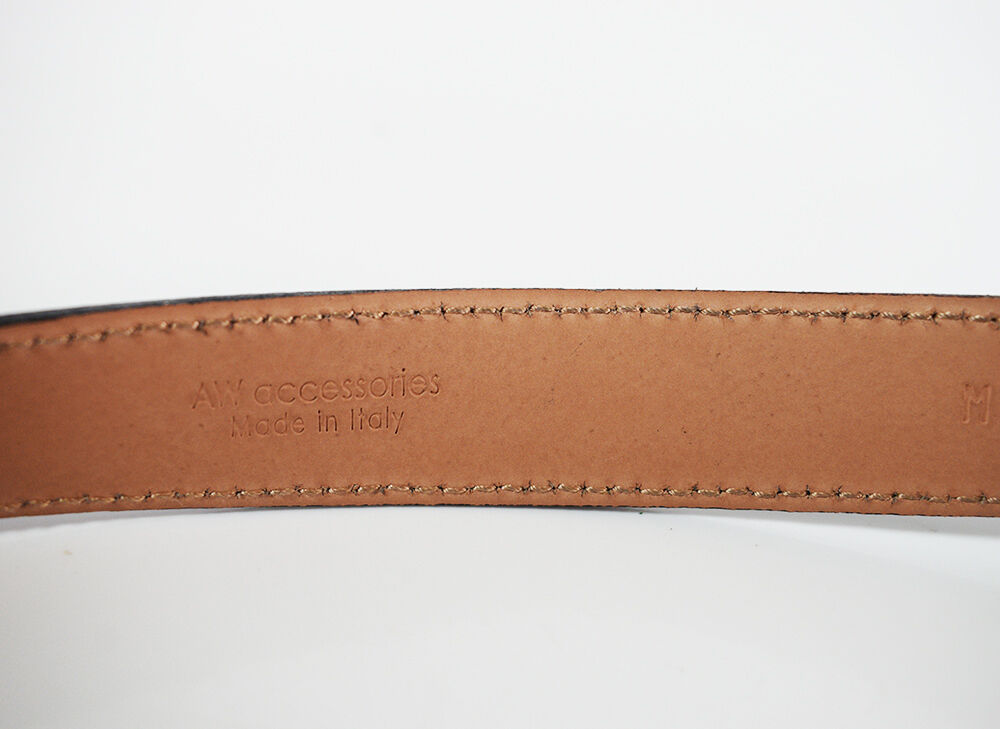 AW Accessories Womens Belt Leather Italian Belt Black Size 32