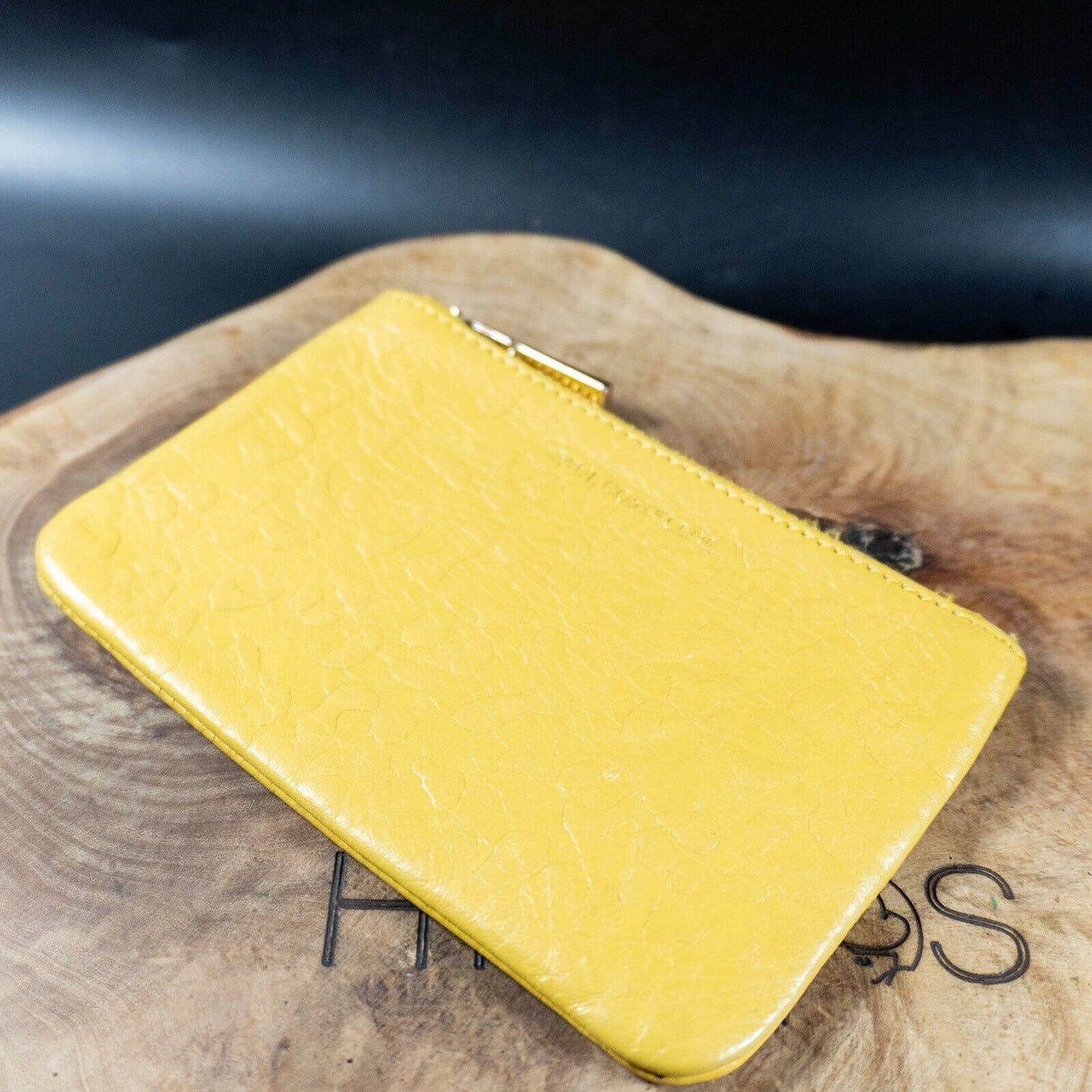 Paul Costelloe Womens Leather Pouch Wallet Purse Small Yellow