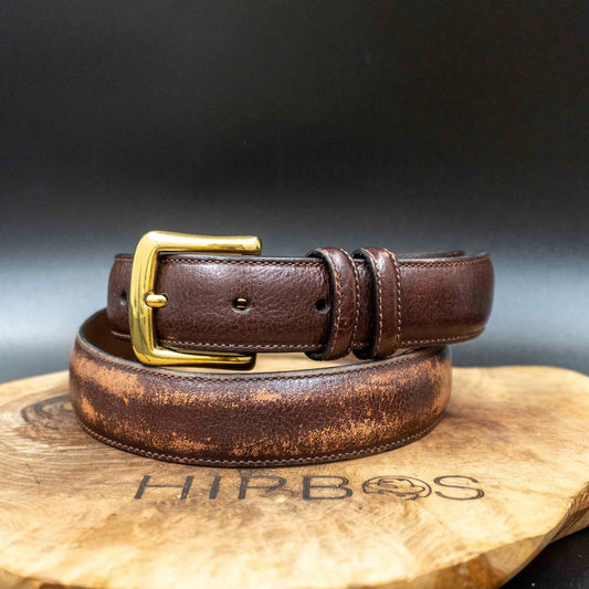 Roundtree and Yorke Mens Belt Leather Jeans Belt Brown Size 32