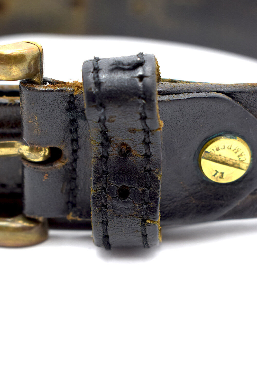 El Campero Mens Belt Vintage Leather Jeans Belt Black Brown Size 38