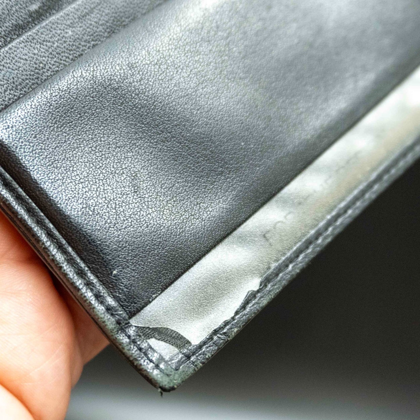 Porsche Design Mens Wallet Leather Bifold Card Wallet Long Wallet Black