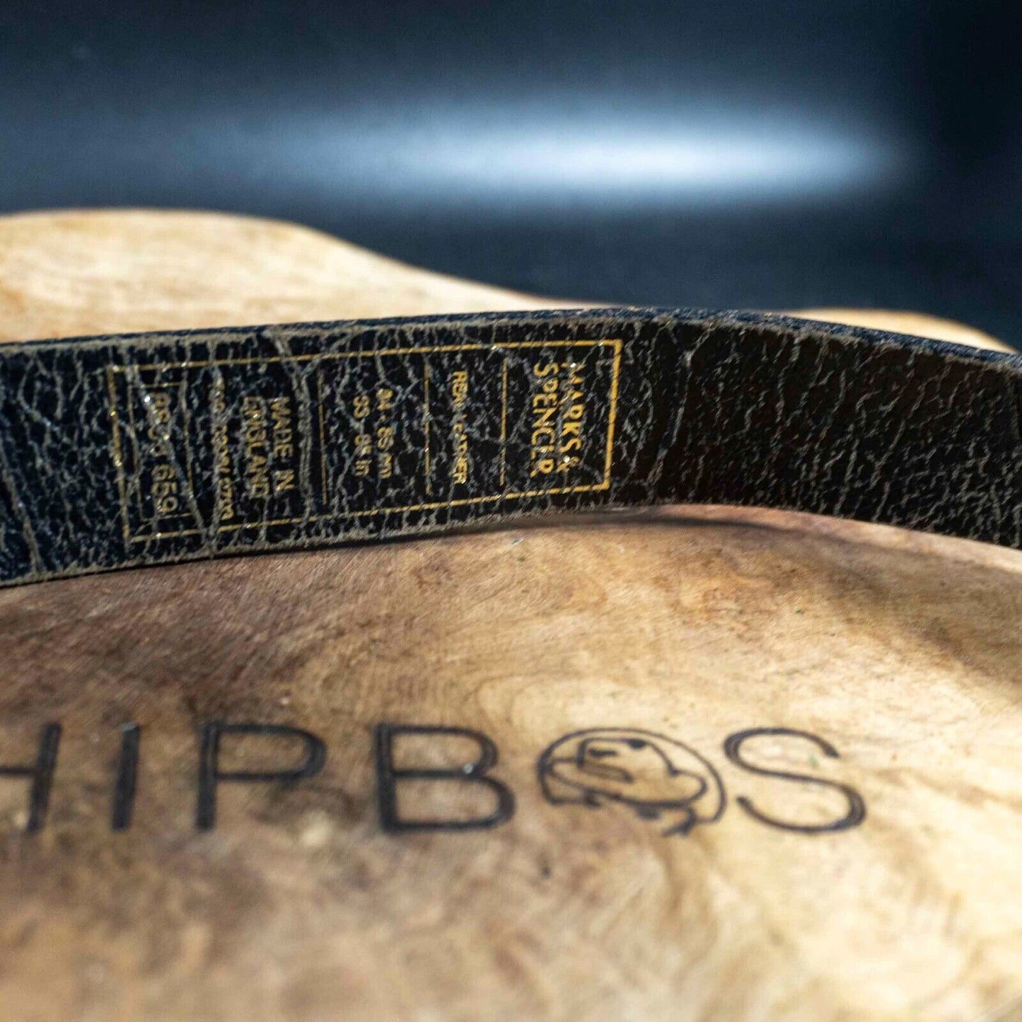 Marks and Spencer Mens Belt Vintage M&S Leather Jeans Belt Black Size 32