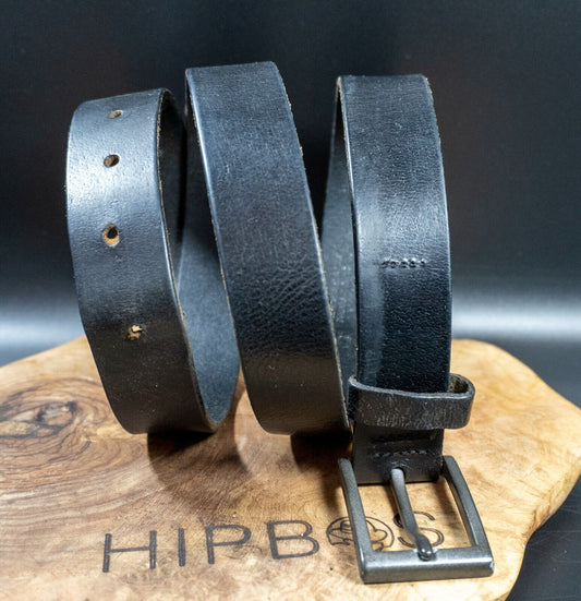 Next Mens Belt Vintage Leather Jeans Belt Black Size 34