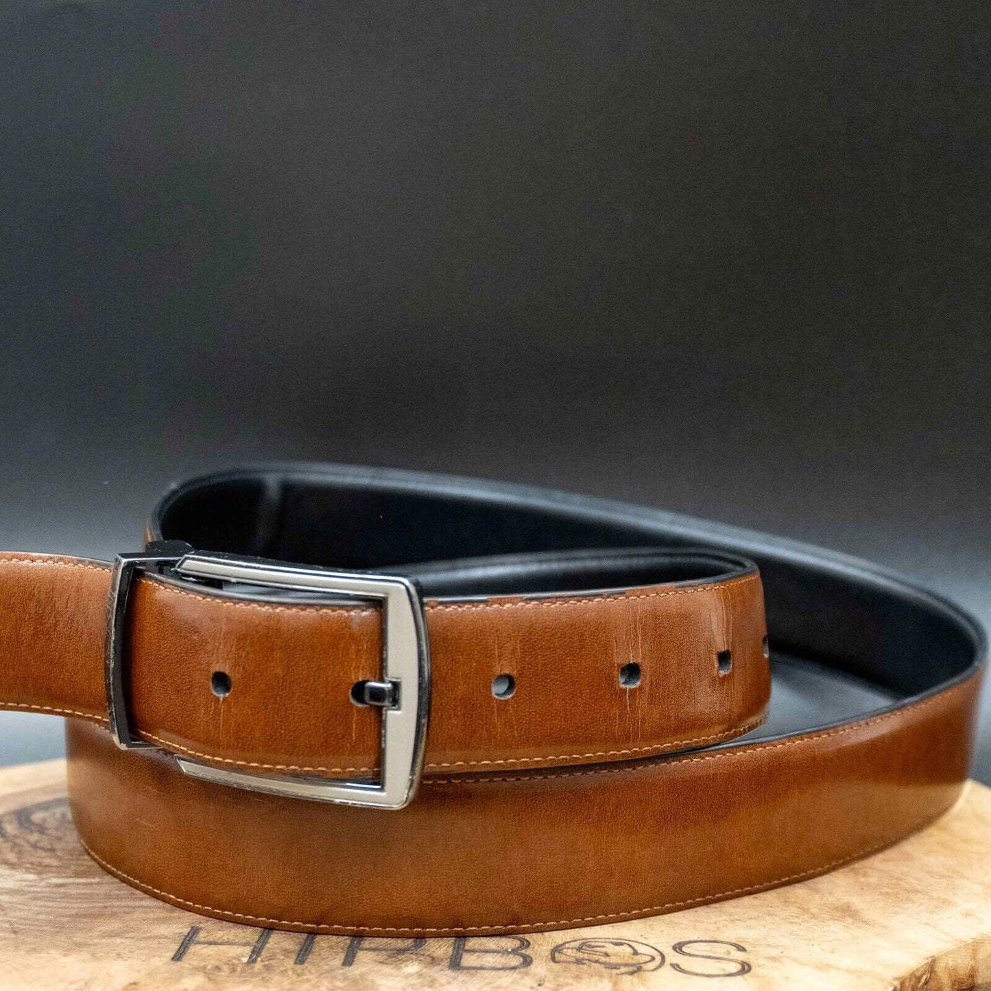 Penguin Mens Belt Reversible Leather Jeans Belt Black Brown Size 40