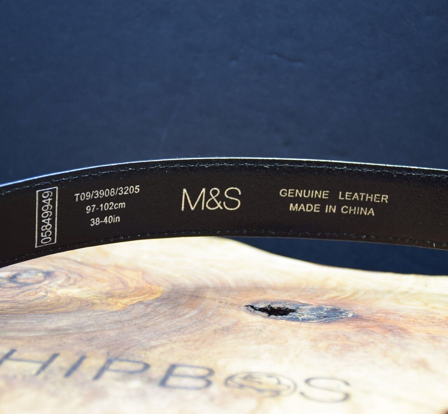 Marks and Spencer Mens Leather Belt M&S Leather Jeans Belt Black Size 38