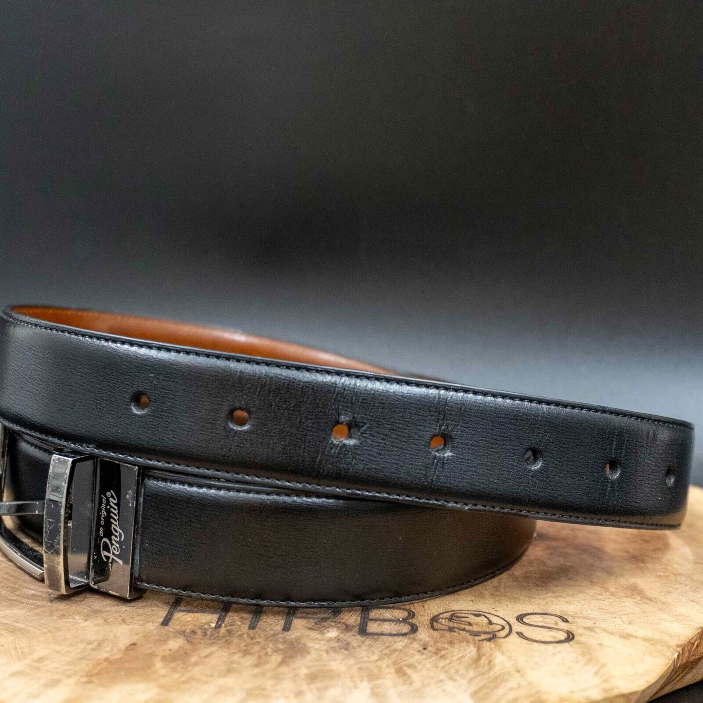 Penguin Mens Belt Reversible Leather Jeans Belt Black Brown Size 40