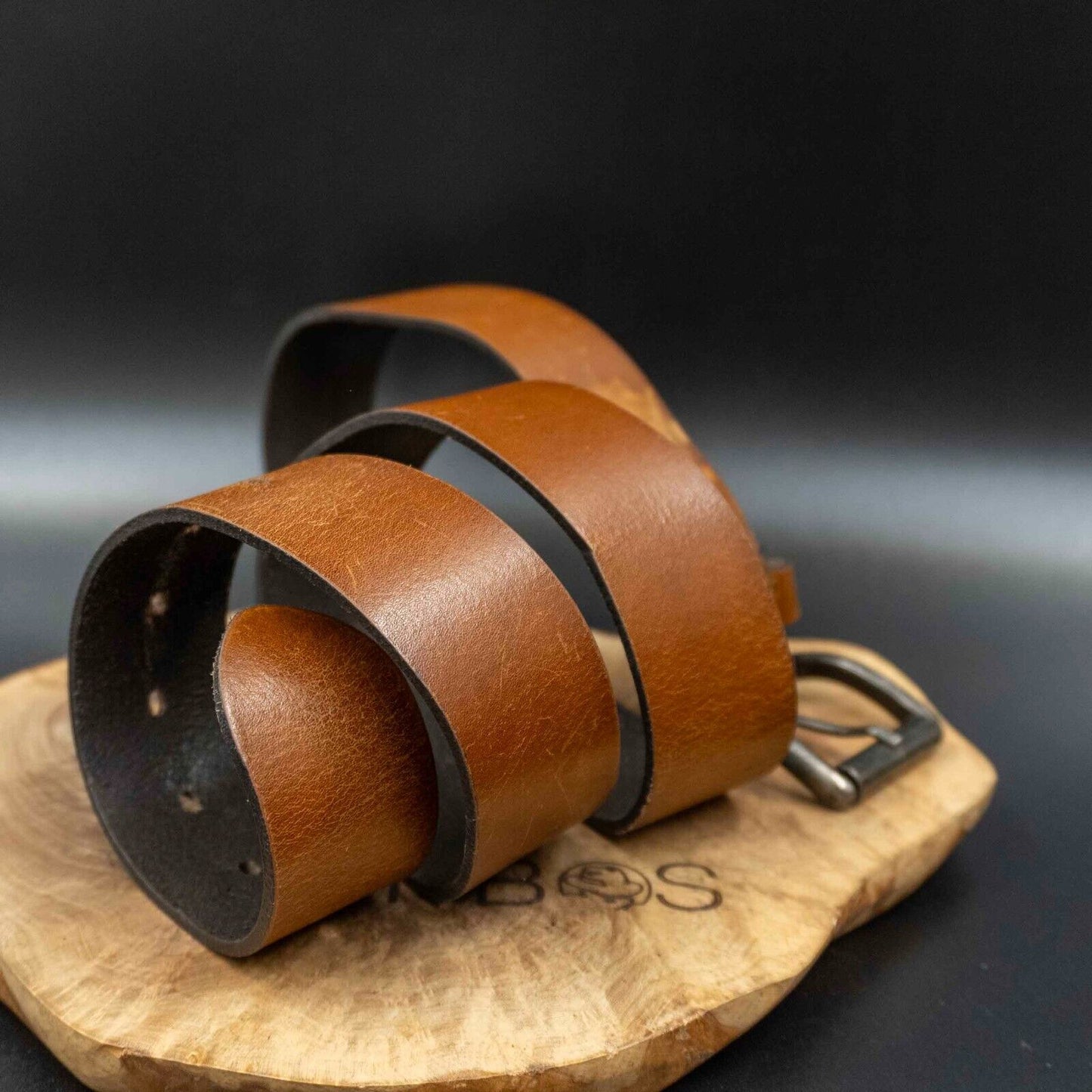 Vintage Mens Belt Handmade Leather Jeans Belt Brown Size 36