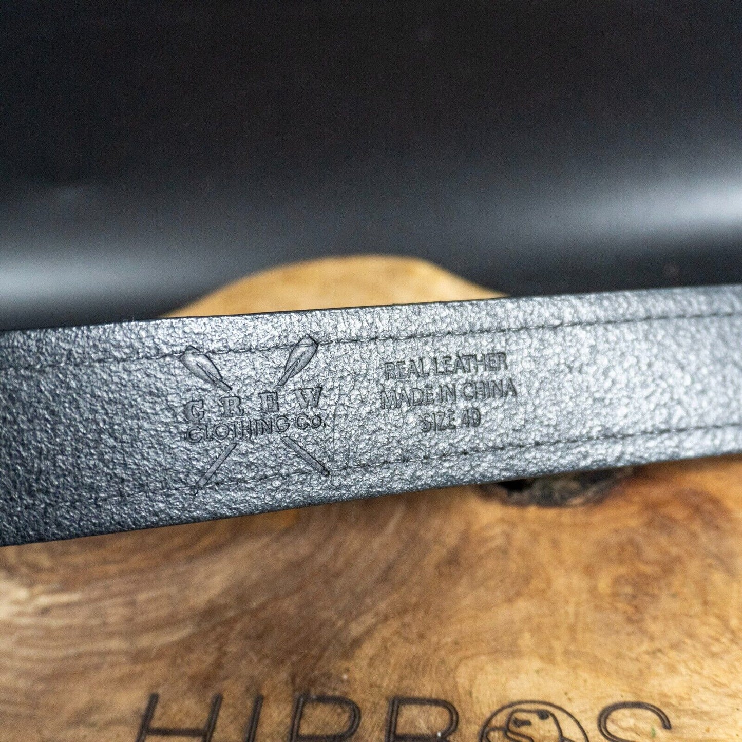 Crew Clothing Mens Belt Vintage Leather Jeans Belt Black Size 40