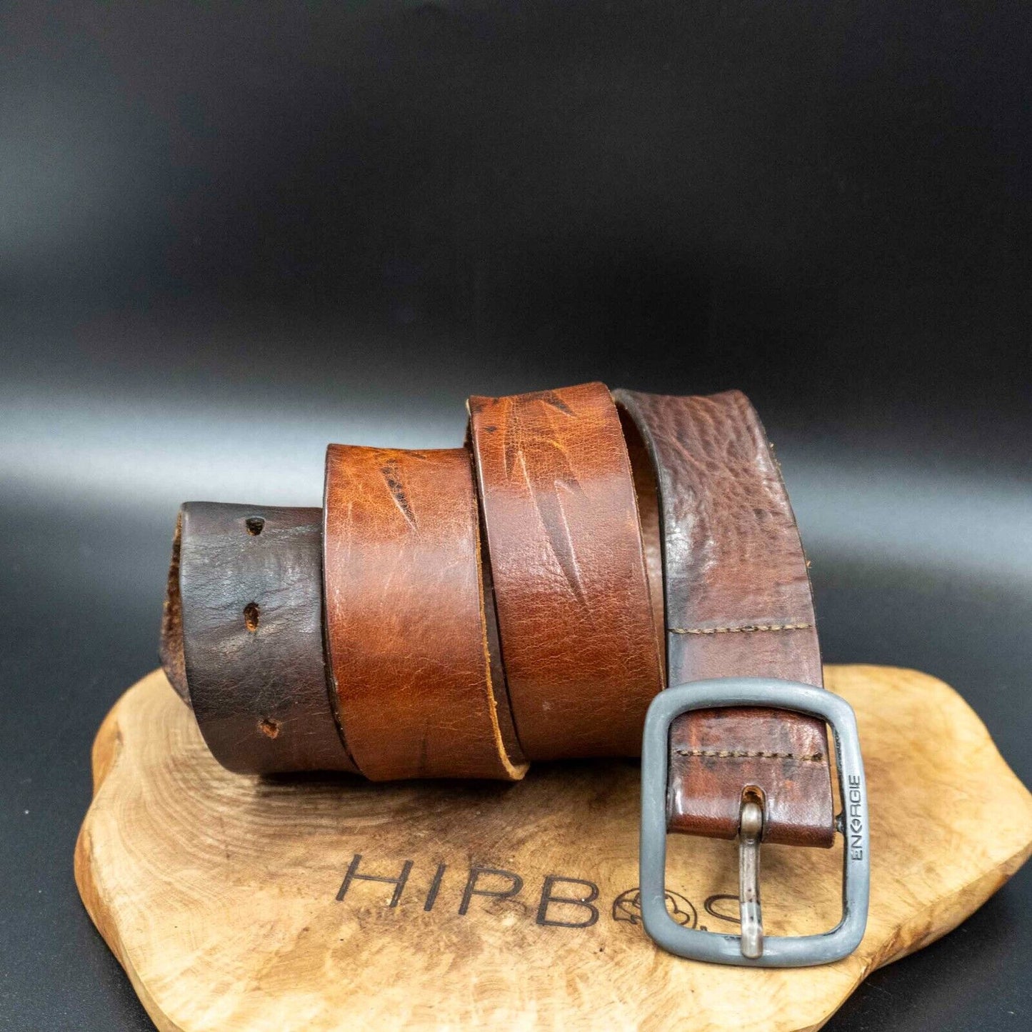 Energie Mens Belt Vintage Leather Belt Jeans Leather Belt Brown Size 36