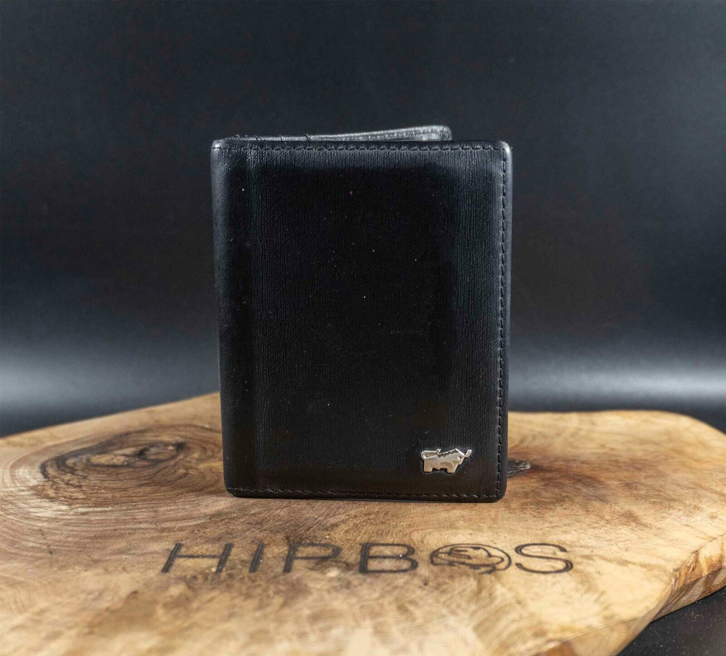 Braun Buffel Mens Bifold Leather Wallet Card Wallet Black