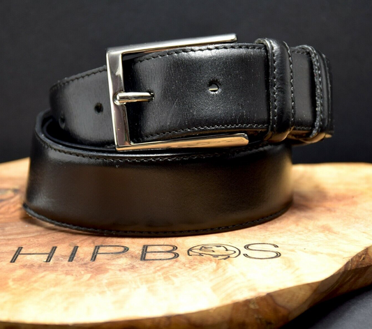 Fabio Toma Mens Belt Classic Leather Italian Belt Black Size 38