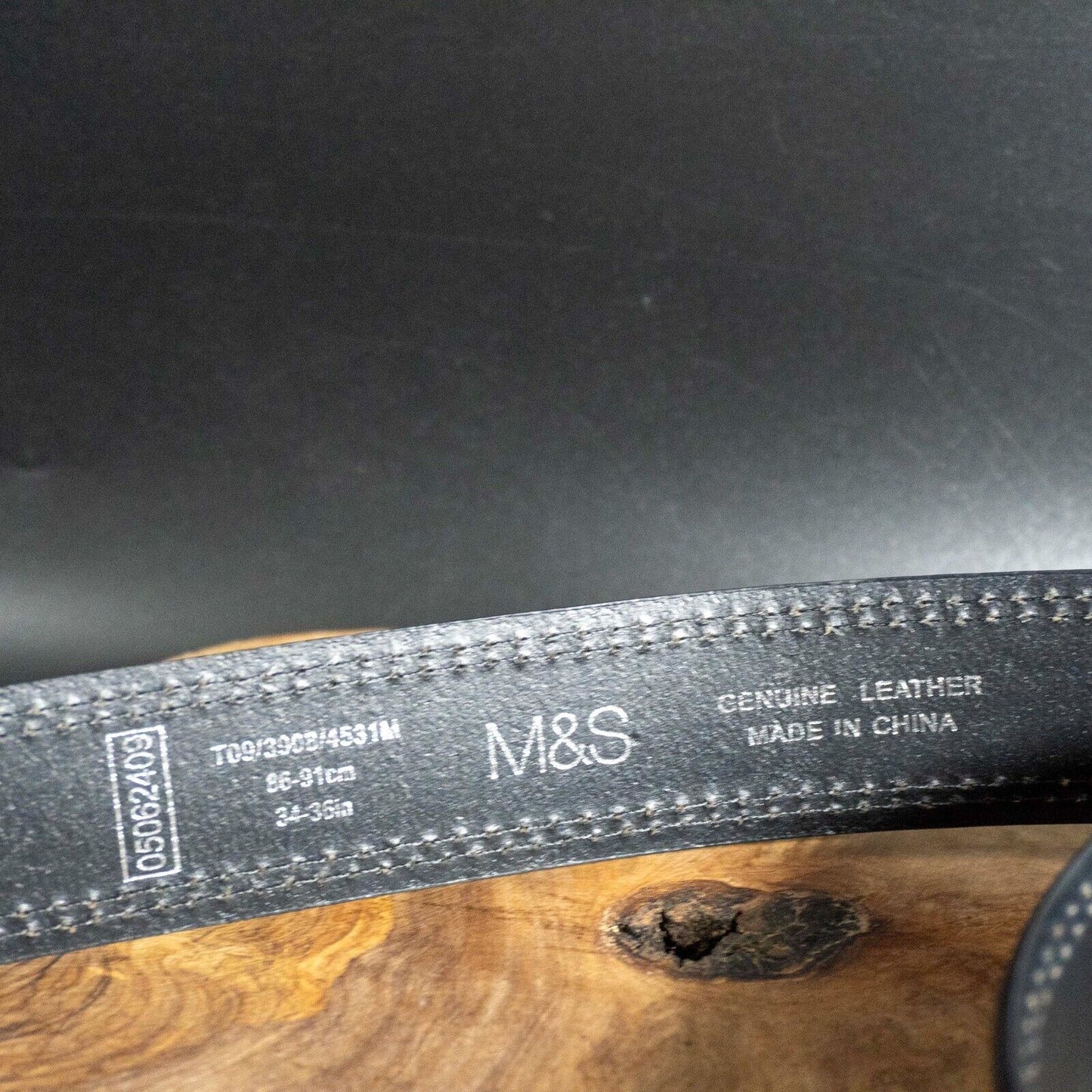 Marks and Spencer Mens Belt M&S Leather Jeans Belt Black Size 34-36
