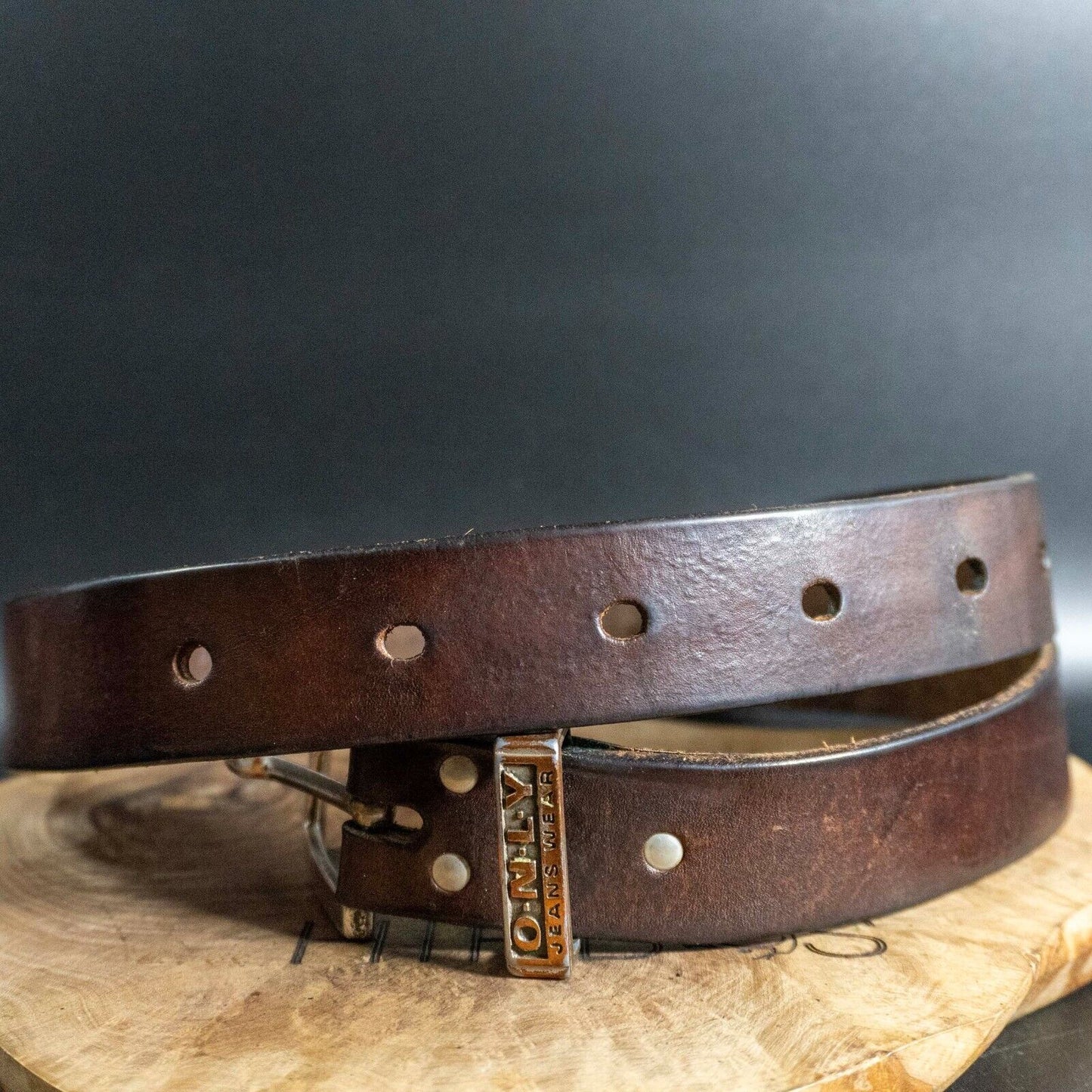 Mens Womens Belt Vintage Leather Jeans Belt by O N L Y Jeans Wear Brown Size 30