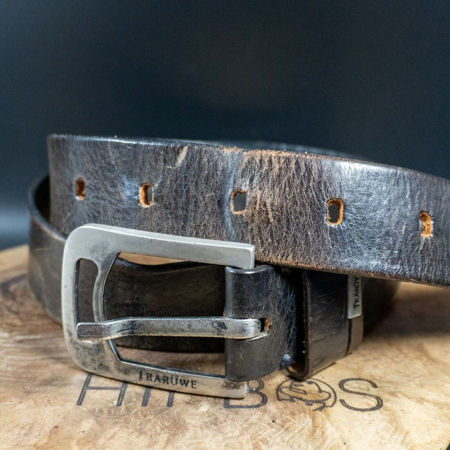 Traruwe Vintage Mens Belt Leather Jeans Belt Brown Size 36