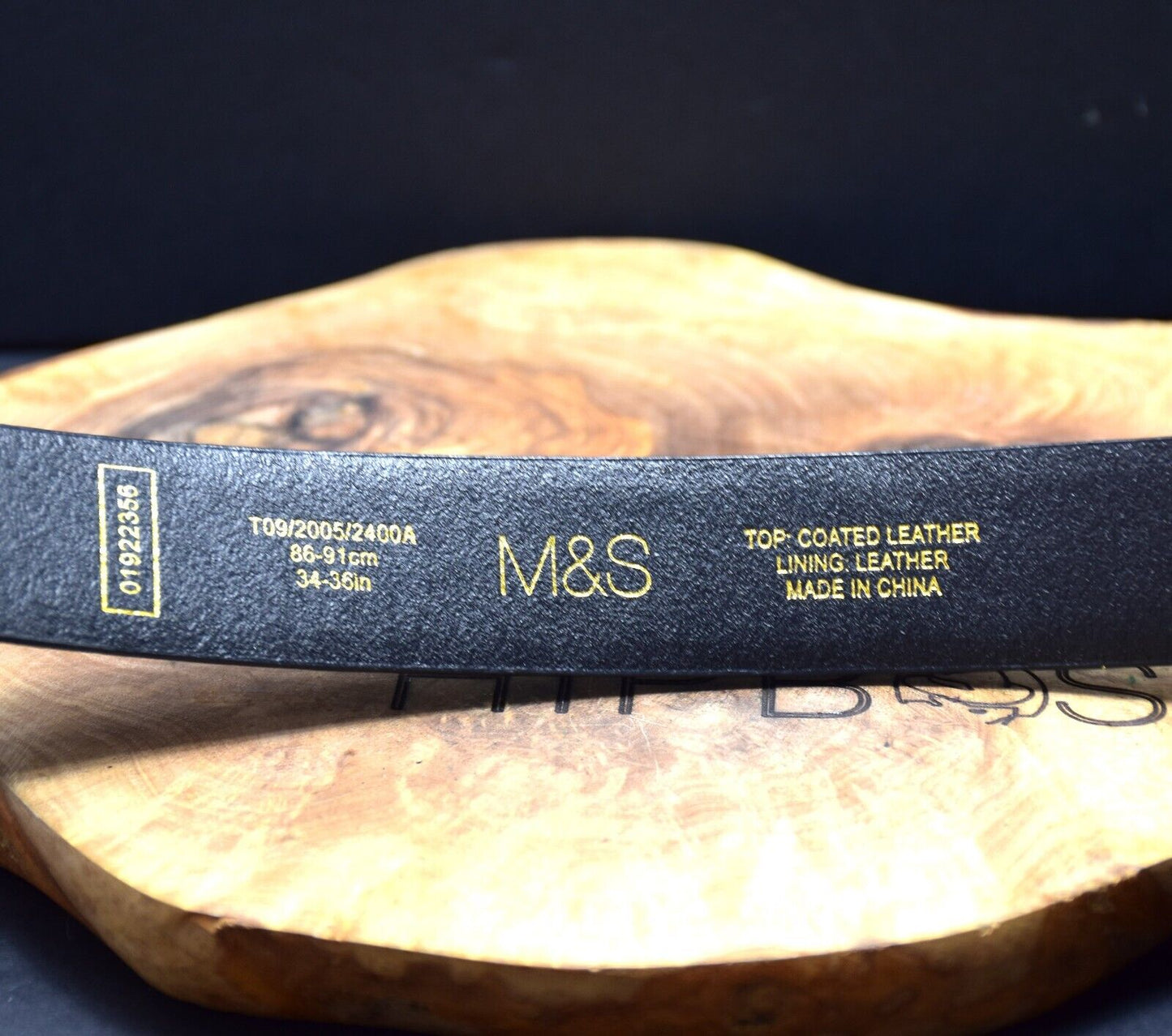 Marks and Spencer Mens Leather Belt M&S Leather Jeans Belt Black Size 34