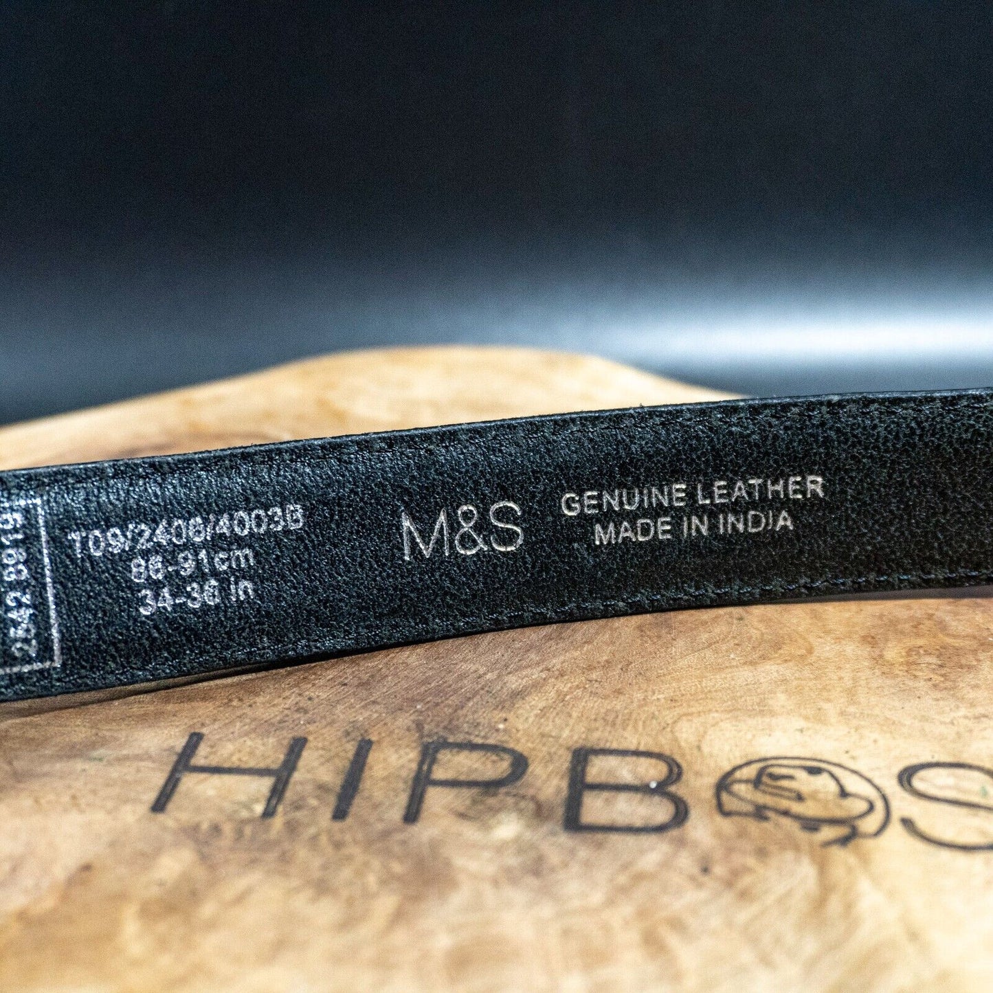 Marks and Spencer Mens Belt M&S Leather Jeans Belt Black Size 34-36