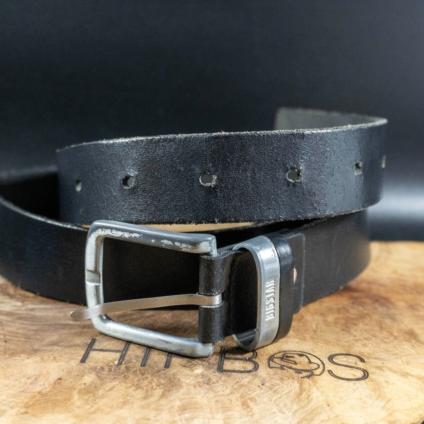 Big Star Mens Belt Vintage Leather Jeans Belt Black Size 40