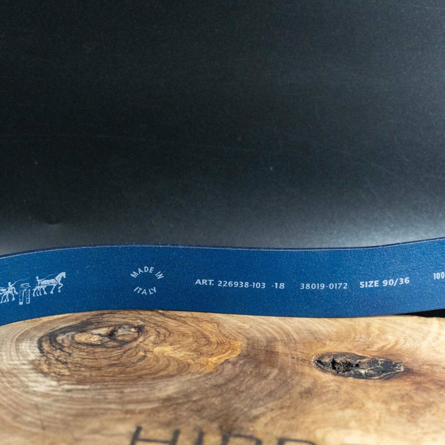 Levis Mens Belt Vintage Leather Belt Jeans Leather Belt Blue Size 36