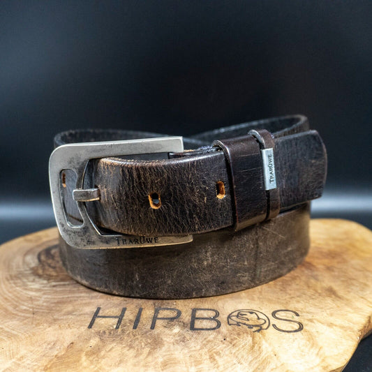 Traruwe Vintage Mens Belt Leather Jeans Belt Brown Size 36