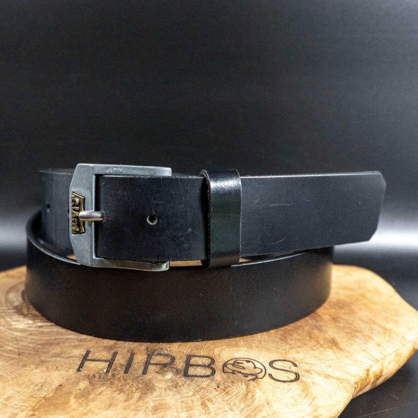 Levis Mens Belt Vintage Leather Belt Jeans Leather Belt Black Size 40