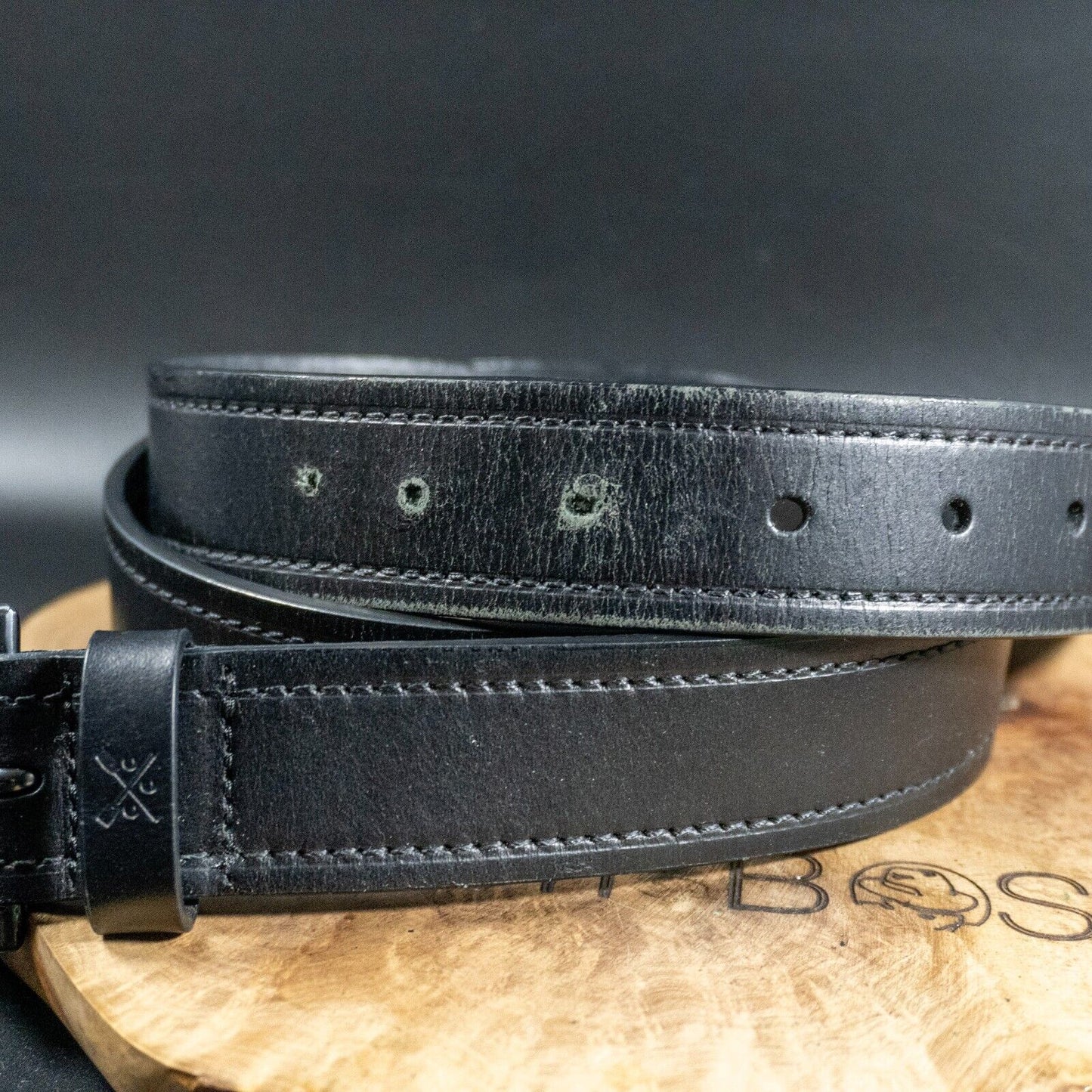 Crew Clothing Mens Belt Vintage Leather Jeans Belt Black Size 40