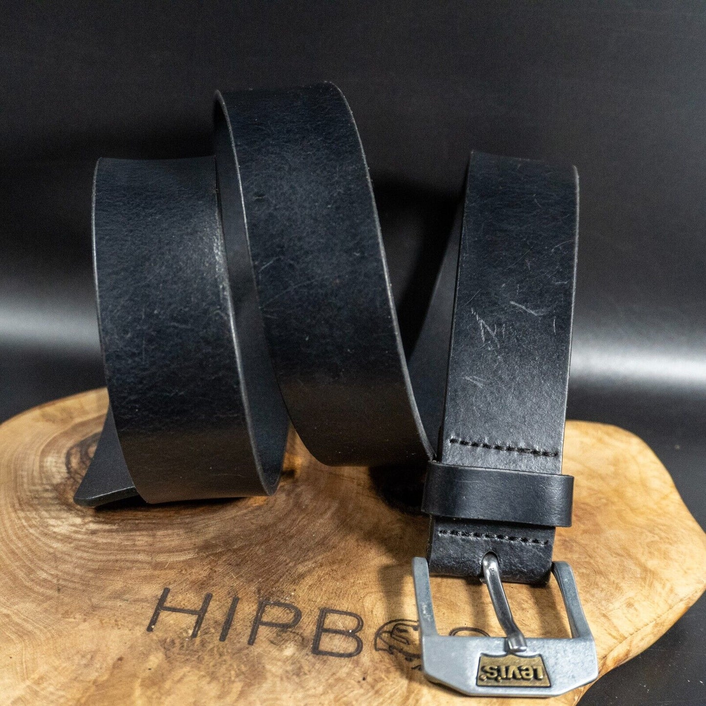 Levis Mens Belt Vintage Leather Belt Jeans Leather Belt Black Size 40