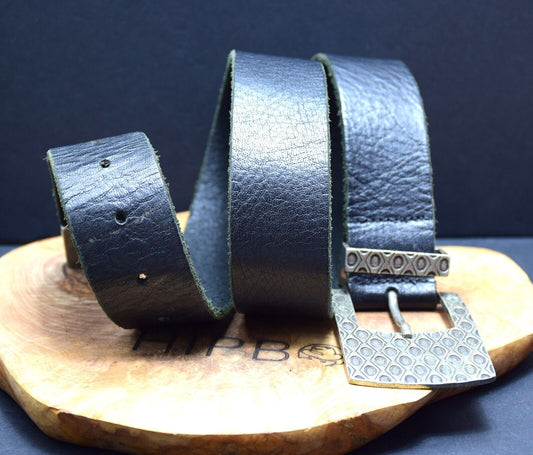 Patrizia Rigotti Womens Belt Vintage Leather Jeans Waist Belt Black Size 32