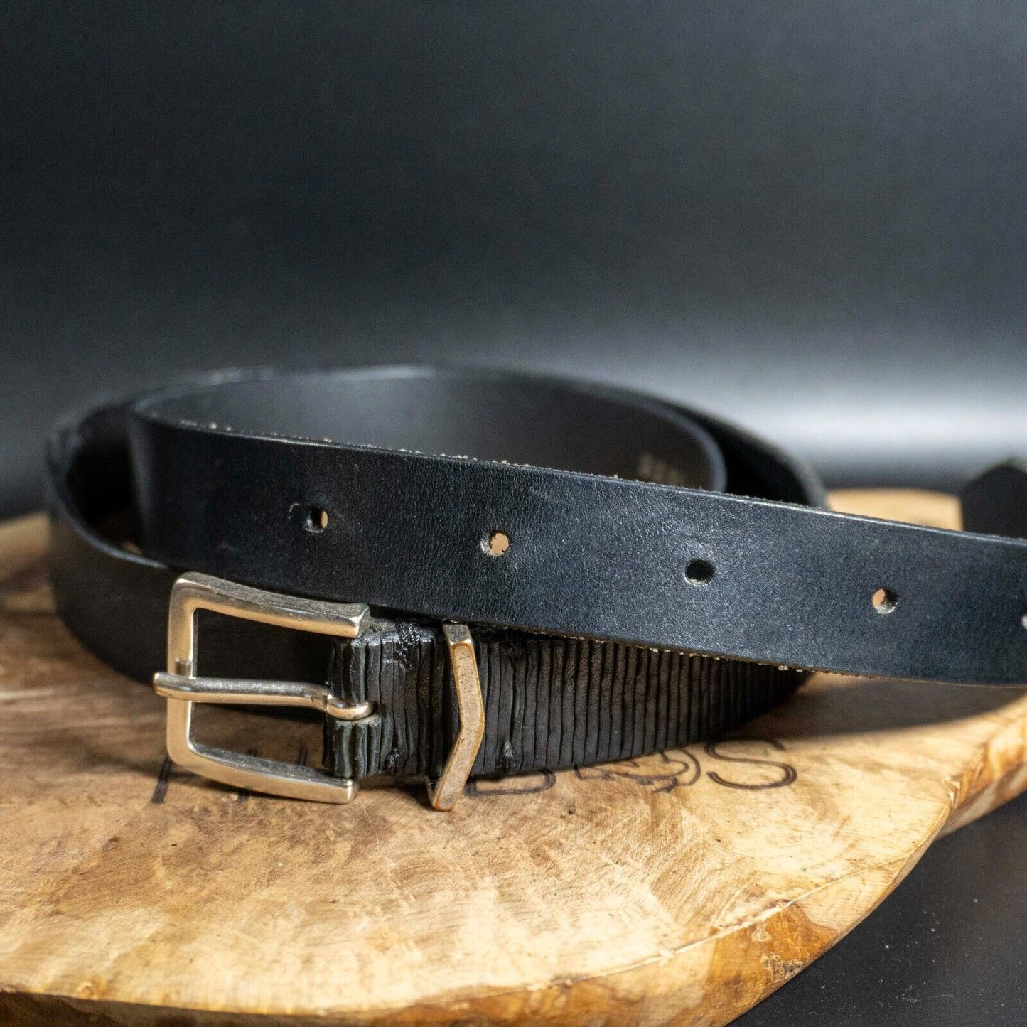 Big Star Vintage Womens Belt Leather Jeans Belt Black Size 36