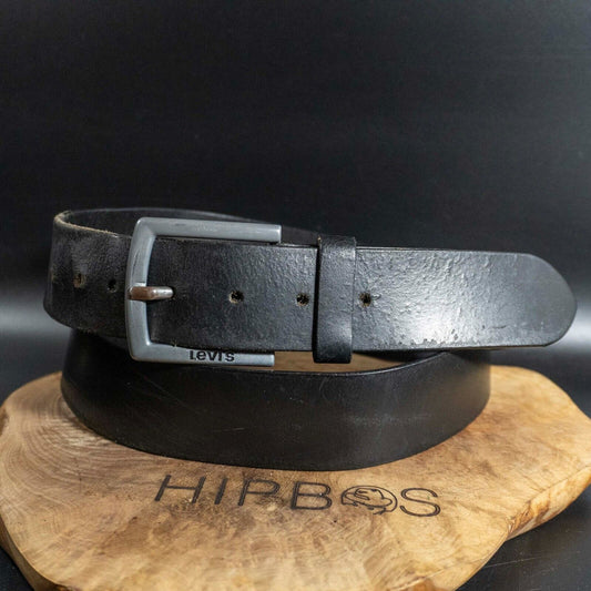 Levis Mens Belt Vintage Leather Belt Jeans Leather Belt Black Size 44
