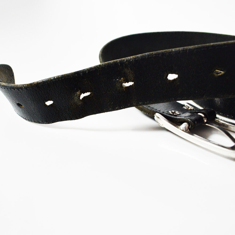 Retro Issue Mens Belt Vintage Leather Jeans Belt Black Size 34