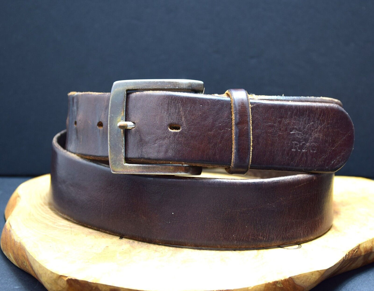 Vintage Mens Belt Handmade Leather Jeans Belt Brown Size 34