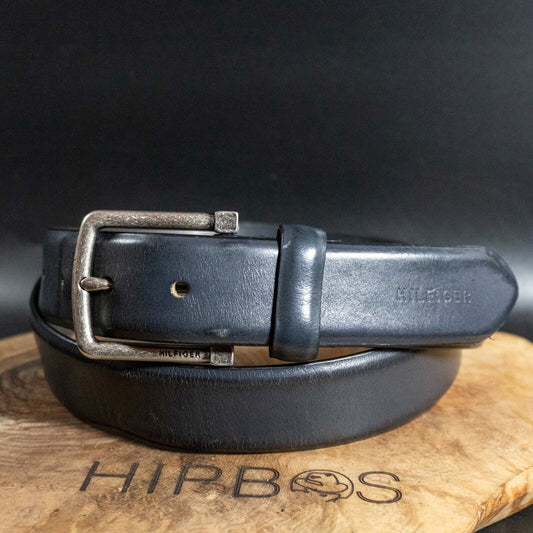 Tommy Hilfiger Mens Belt Vintage Leather Jeans Belt Blue Size L