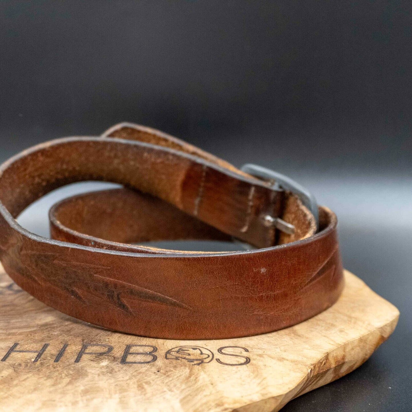 Energie Mens Belt Vintage Leather Belt Jeans Leather Belt Brown Size 36