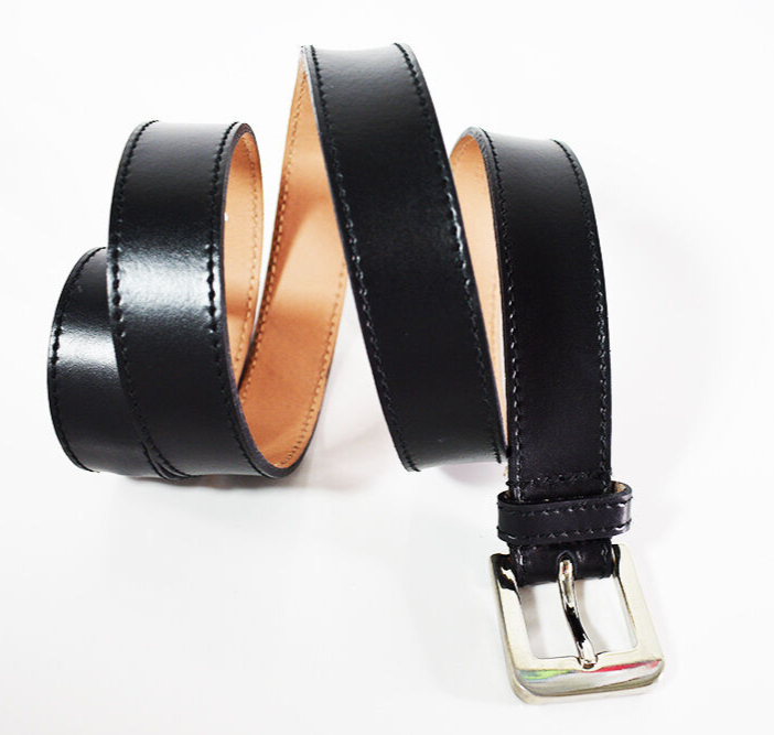 AW Accessories Womens Belt Leather Italian Belt Black Size 32