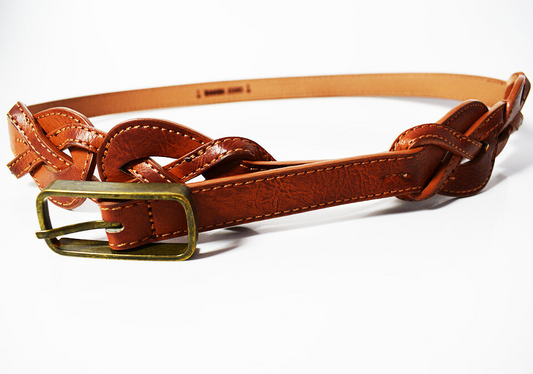 Bonobo Jeans Womens Faux Leather Belt Brown Skinny Size 36