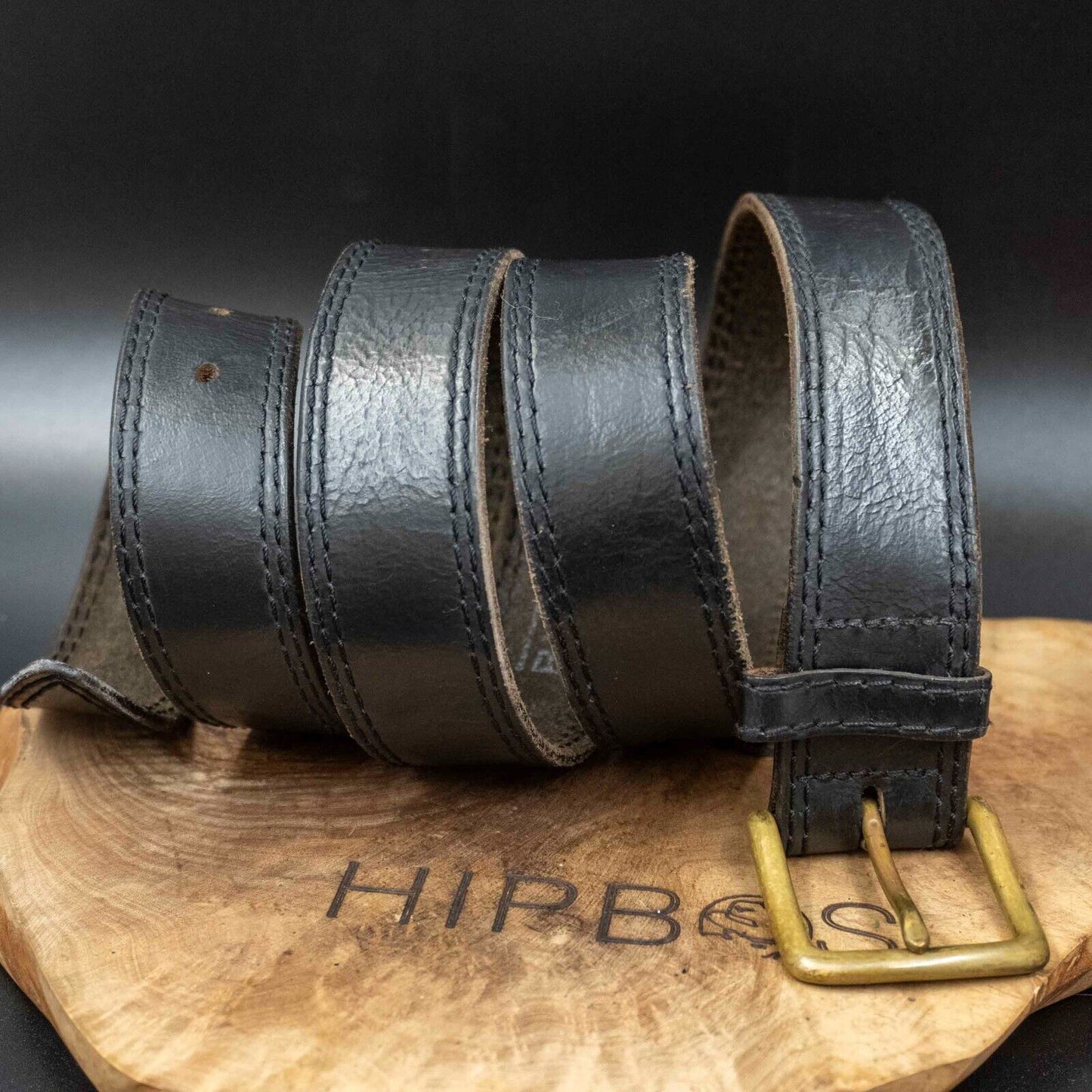 Buckle Mens Belt Vintage Leather Jeans Belt Black Size 42