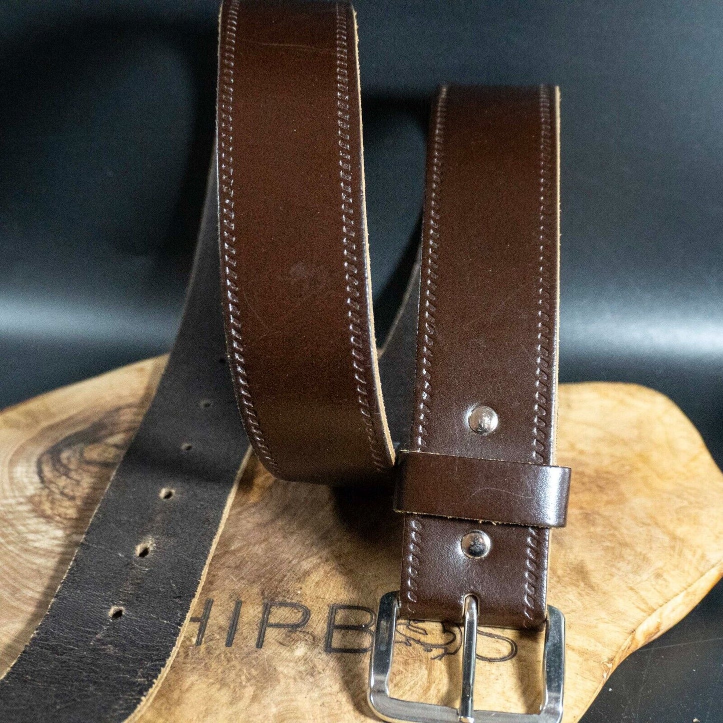 Vintage Mens Belt Handmade Leather Jeans Belt Brown Size 34