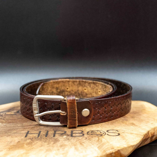 Vintage Mens Belt Handmade Leather Jeans Belt Brown Size 34