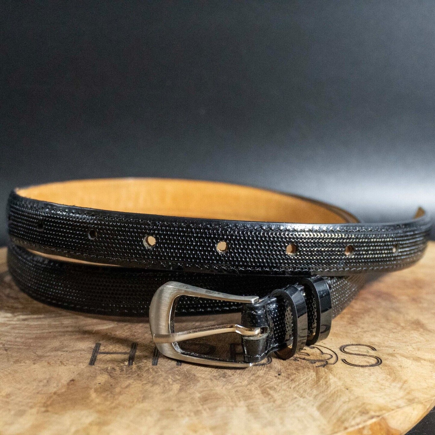 IL PASSO Womens Belt Leather Belt Jeans Belt Black Size S