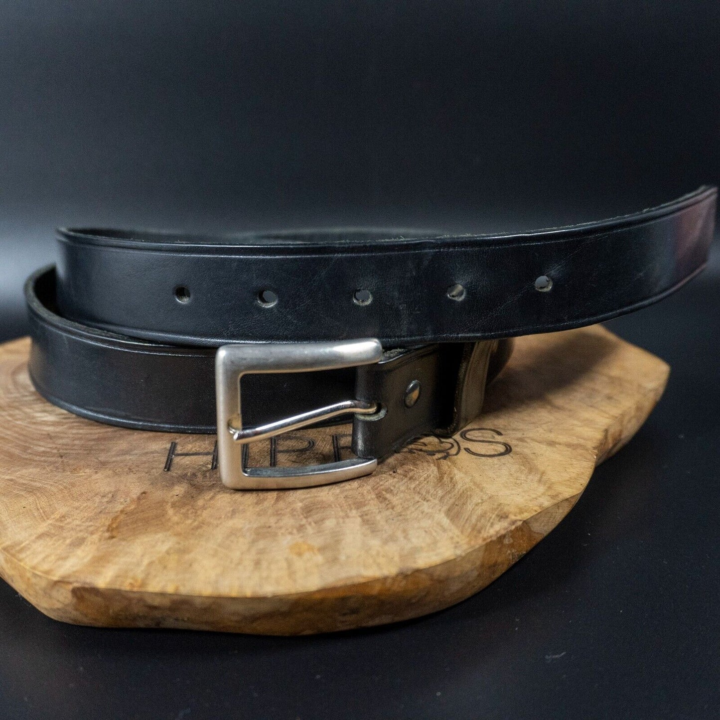 Vintage Mens Belt Handmade Vintage Leather Jeans Belt Black Size 36