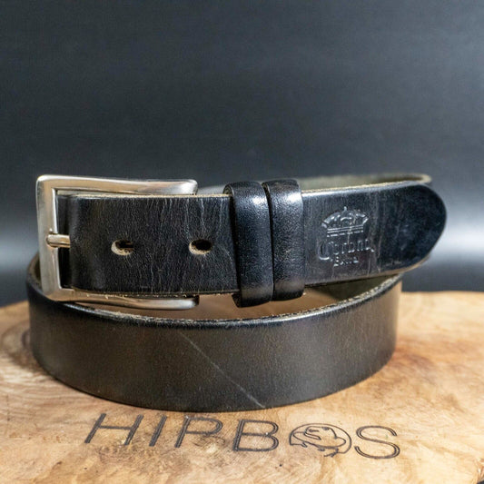 Vintage Corona Extra Mens Belt Handmade Leather Jeans Belt Black Size 32