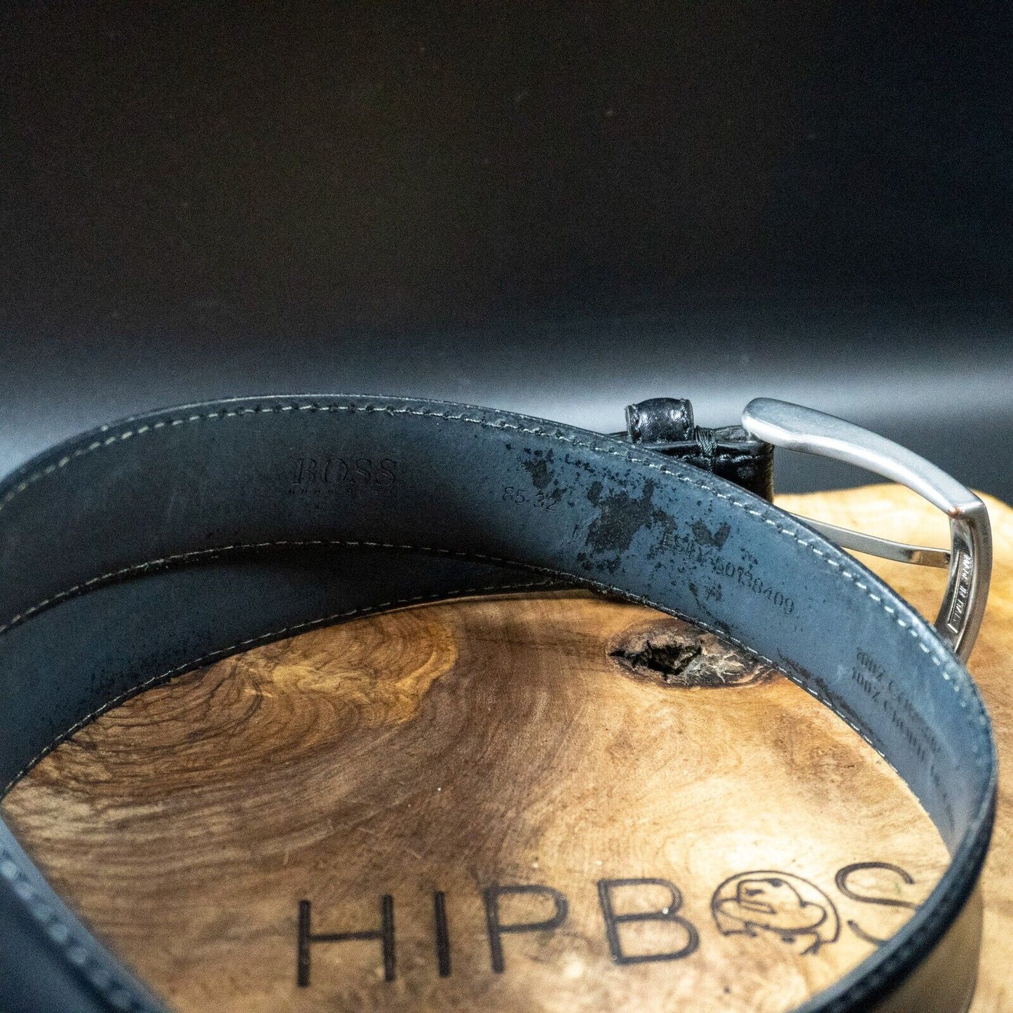 Hugo Boss Mens Belt Esily Leather Jeans Belt Black Size 32