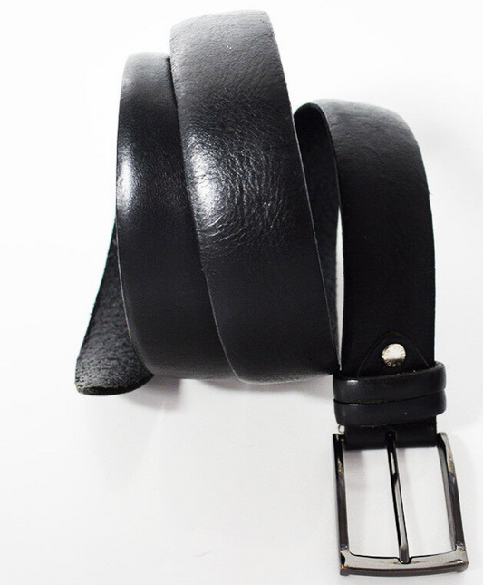 Italian Mens Belt Vintage Classic Leather Jeans Belt Black Size 36